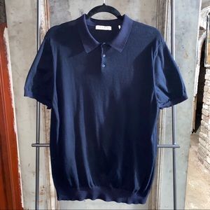 Sandro Dark Navy Black Polo Cotton Shirt